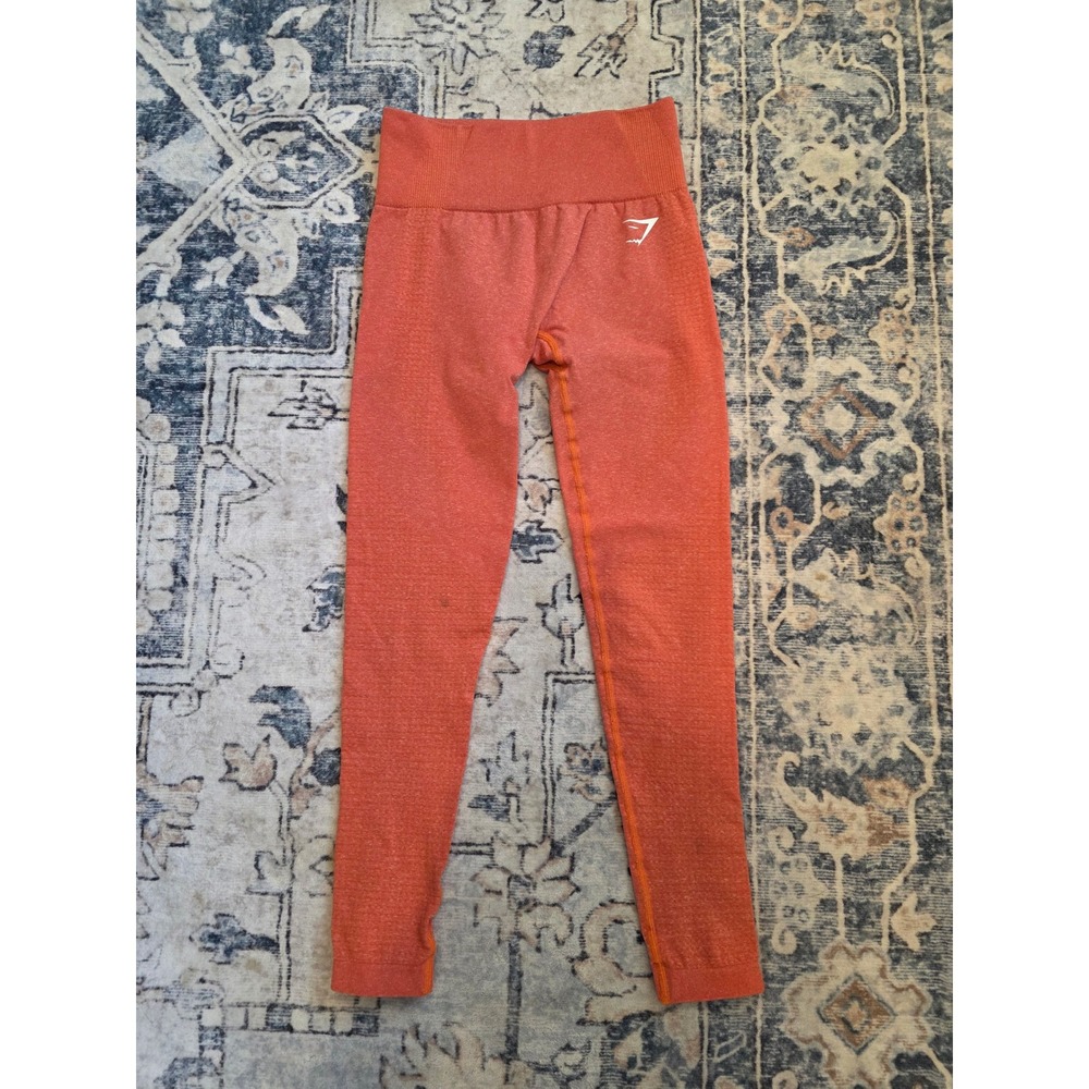 Gymshark Women's Size XS Pink Coral Orange Workout Athleisure Ankle Leggings‎